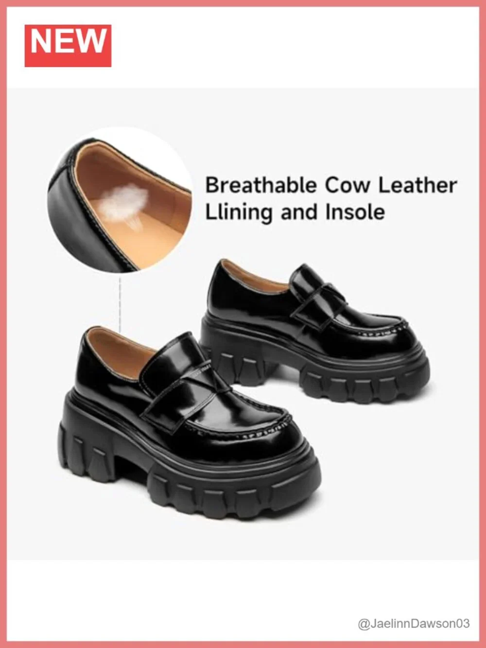 Women's Chunky Lug Sole Platform Loafers, Slip-on Business Casual Dress Shoes